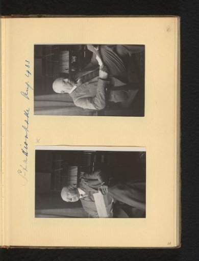 Two portraits of Dirk Hudig, reading