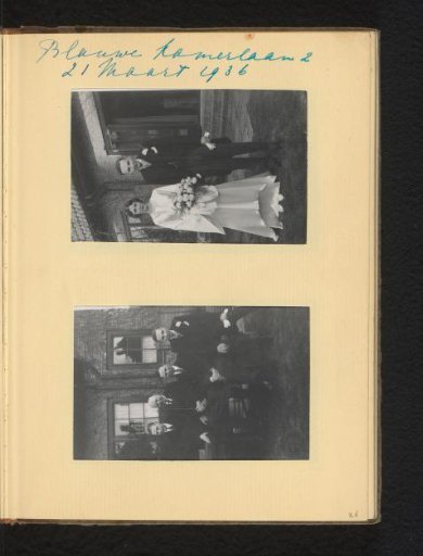Wedding portrait of Jan Hudig and Carla Heeris and a group portrait of Dirk Hudig with his sons