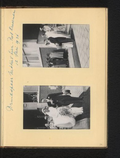 Two photographs of the wedding of Robert Kruseman and Jeanette van Lier