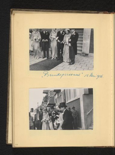 Two photographs of guests at the wedding of Robert Kruseman and Jeanette van Lier