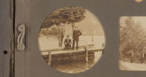 Three Young Men by the Water, Identified as Jan, Miel, and Frits, with a Mountainous Landscape in the Background