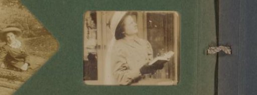 Wiesje Merkus outdoors with a book, probably in Gelderland