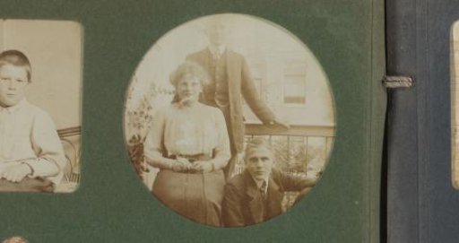 Group Portrait of Jeanne, Hendrik, and Barend Veen on a Balcony