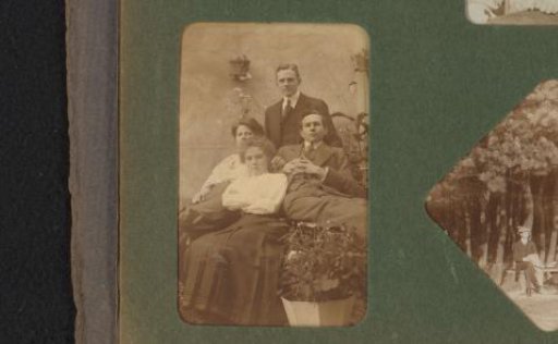 Group Portrait with Wiesje Merkus, Pauline, and Jan van den Bussche, with a Young Man on the Right, Identified as Pen