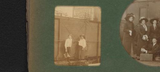 Two children in front of a railway wagon in Arnhem