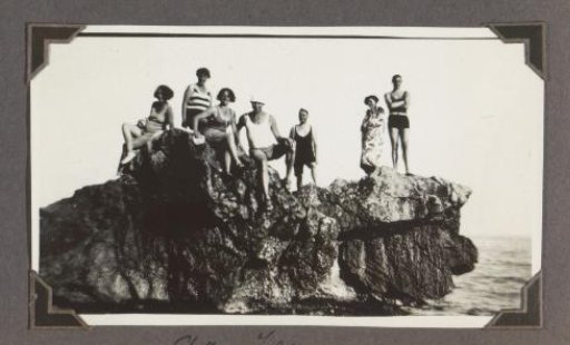 Company in Swimwear on a Rock at Roquebrune-Cap-Martin