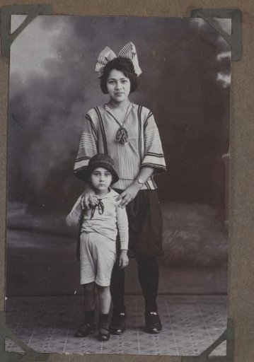 Portrait of a woman with a boy