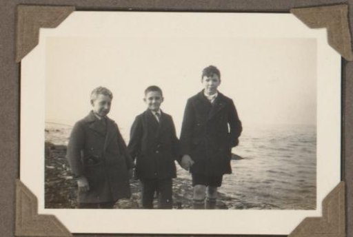 Dicky Baud with two other boys at the coast