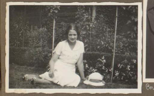 Portrait of Wilhelmina van Zijll de Jong seated in the grass