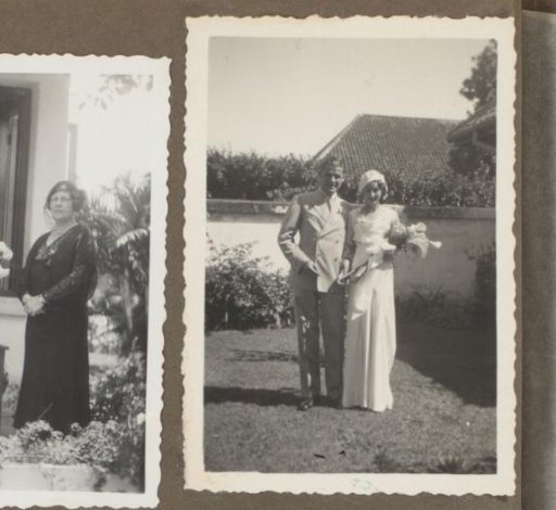 Portrait of Edward Burch and Ada Krüseman at their wedding, Bandoeng