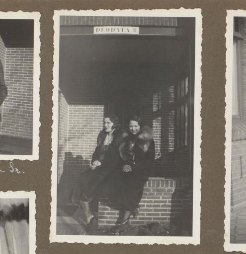 Corry Mak van Waay-Zulver and Wilhelmina van Zijll de Jong in Front of the House Deodata II