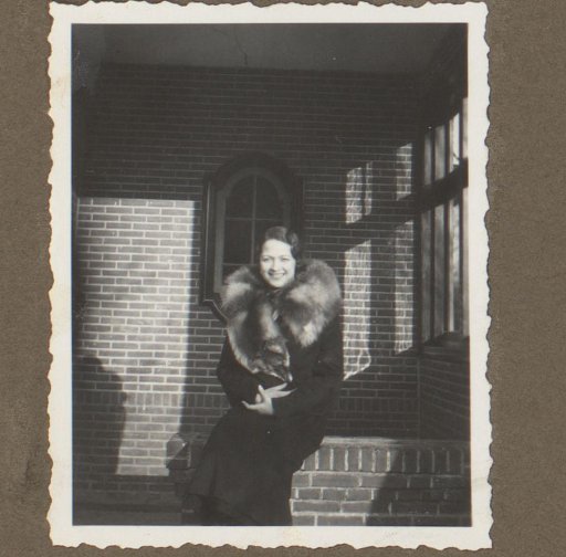 Wilhelmina van Zijll de Jong by a brick wall