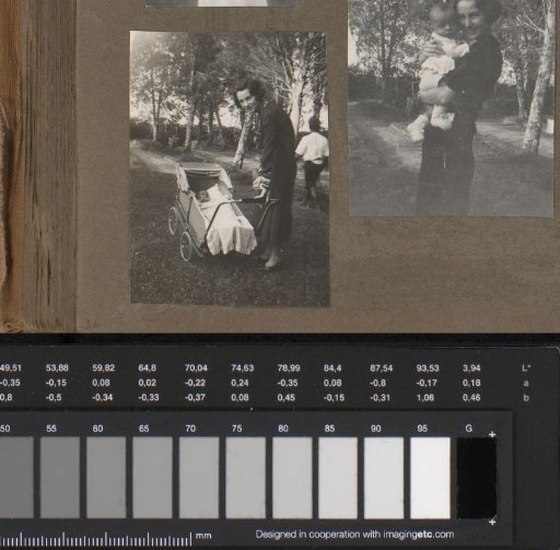 Portrait of Ada Krüseman with Teddy in a pram