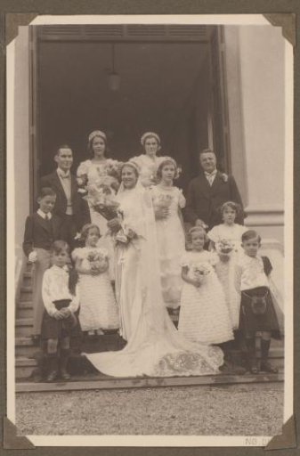 Group Portrait of a Family at a Wedding
