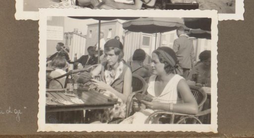 Bridge-playing company on a terrace in Scheveningen