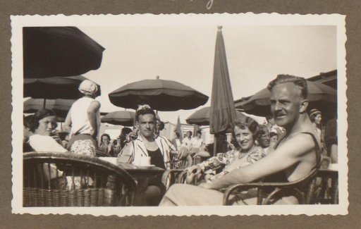Company on a terrace in Scheveningen