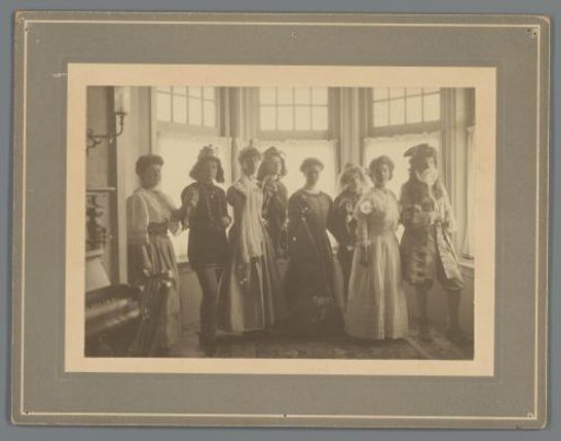 Group portrait of students of W.V.S.V. in costume for a jubilee celebration