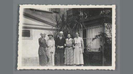 Group portrait of four women and a man