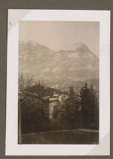 View of the hotel Weisses Kreuz in Lugano, Switzerland