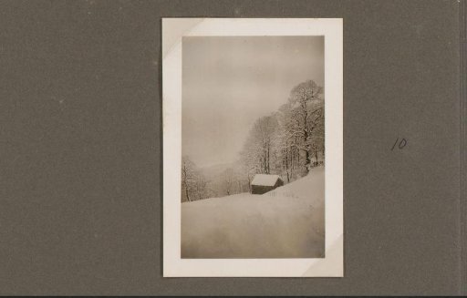 Building in a snow-covered landscape near Roveredo, Switzerland