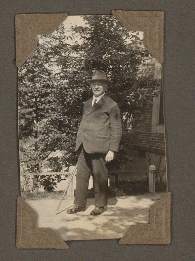 Portrait of a Man with Hat and Walking Stick