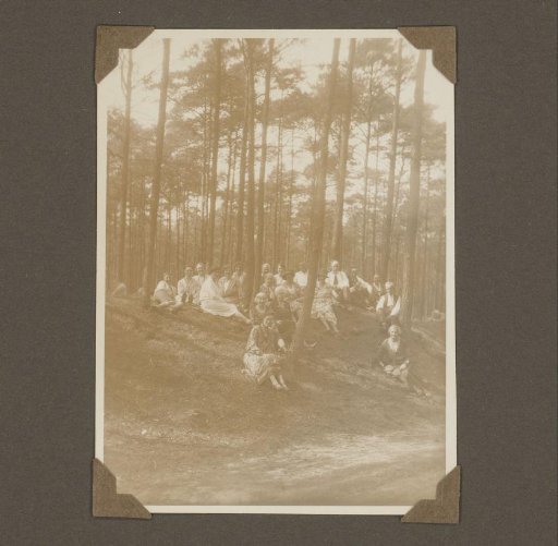 Portrait of a Group of People Sitting Among Trees in a Forest