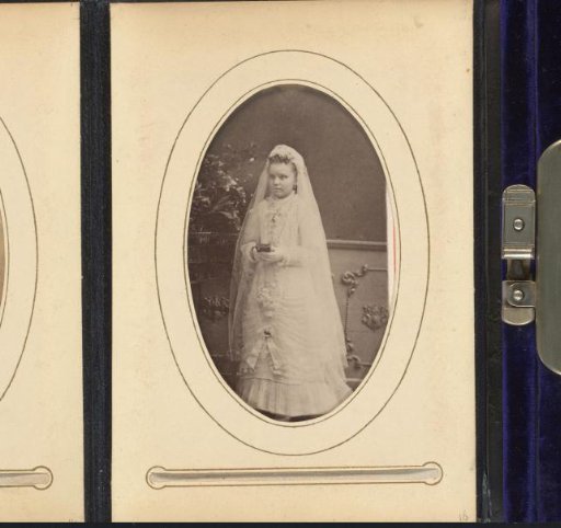 Portrait of a girl in a communion dress