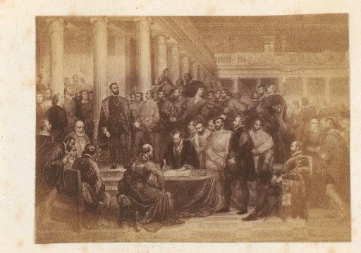 Photographic Reproduction of a Painting of Possibly the Signing of a Treaty