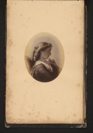 Photographic reproduction of a painted portrait of a woman