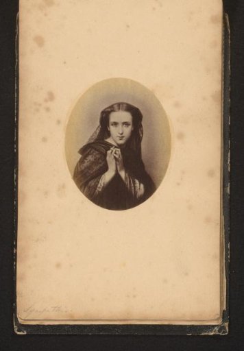 Photographic reproduction of a painted portrait of a woman