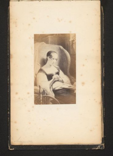 Photographic reproduction of a painted portrait of a woman