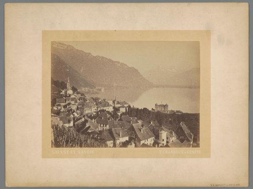 View of Montreux on Lake Geneva, with the Dents du Midi in the distance