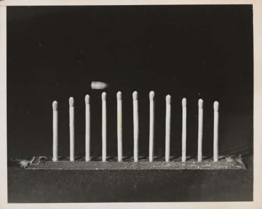 Bullet above a row of matches