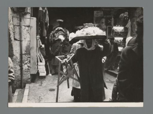 Vendor with goods on his head, Jerusalem
