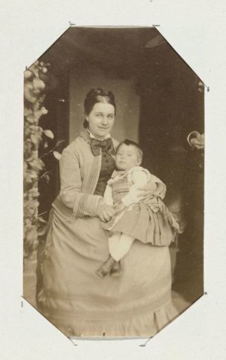 Portrait of an unknown woman with a child