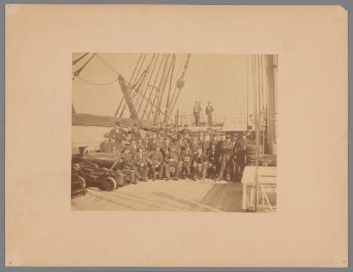 Group Portrait of Unknown Sailors on the Deck of a Ship