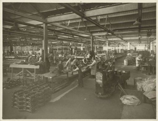 Employees of the Wolseley Motor Company in the Ward End Works, the Factory in Birmingham