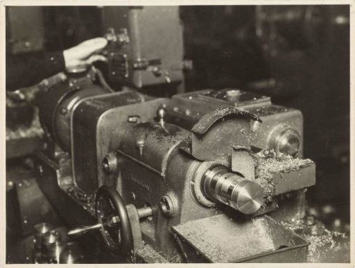 Metal Lathe in the Ward End Works, the Factory of the Wolseley Motor Company in Birmingham