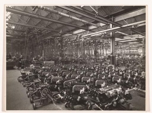 Automobile Engines of the Wolseley Motor Company in the Ward End Works, the Factory in Birmingham