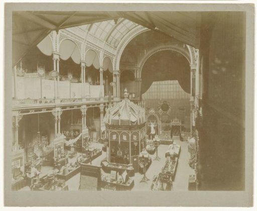 Interior of the Paleis voor Volksvlijt, Amsterdam, during an industrial exhibition or contest (?) in 1892