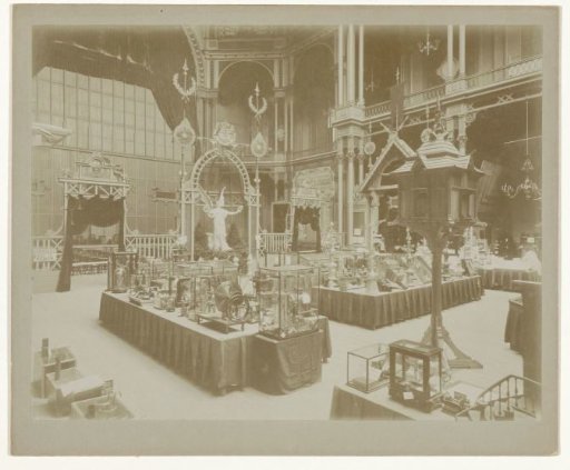 Interior of the Paleis voor Volksvlijt, Amsterdam, during an industrial exhibition (?) in 1892