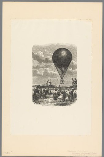 Inflation of the hot-air balloon of Félix Nadar at the Palace for Industry