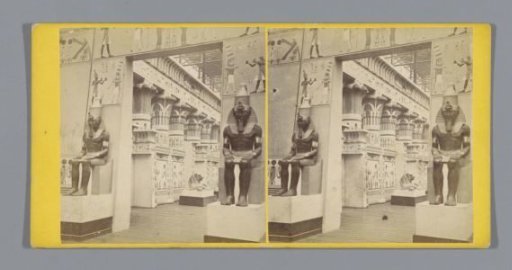 Arrangement of Egyptian art objects in the Crystal Palace at Sydenham