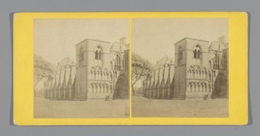 View of the ruins of Holyrood Abbey in Edinburgh