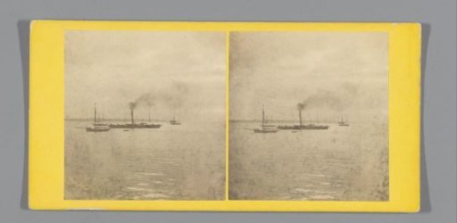 Boats at sea seen from Ryde Pier on the Isle of Wight