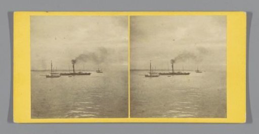 Boats at sea seen from Ryde Pier on the Isle of Wight