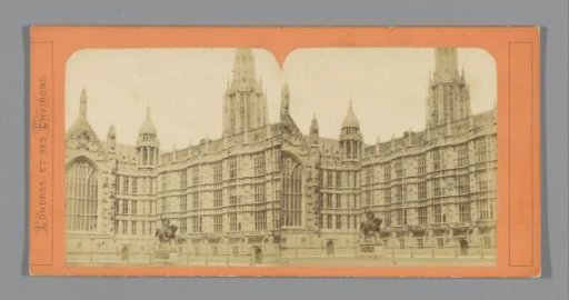 Palace of Westminster with a Statue of Richard I of England in London