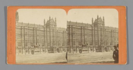 Palace of Westminster with a Statue of Richard I of England in London