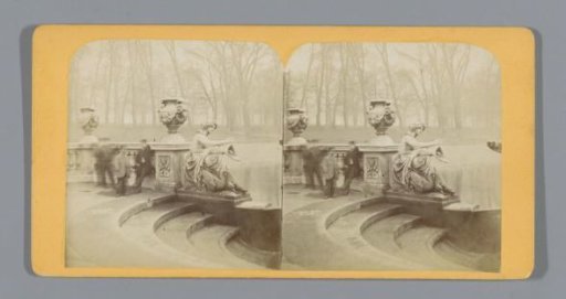 Terrace before a pond in Hyde Park in London