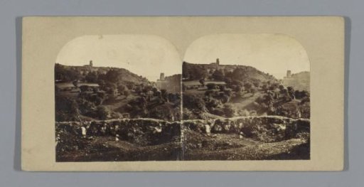 View of a hill with a church, presumably in England